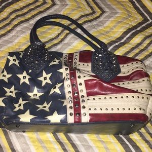 Charming Charlie American flag handbag
